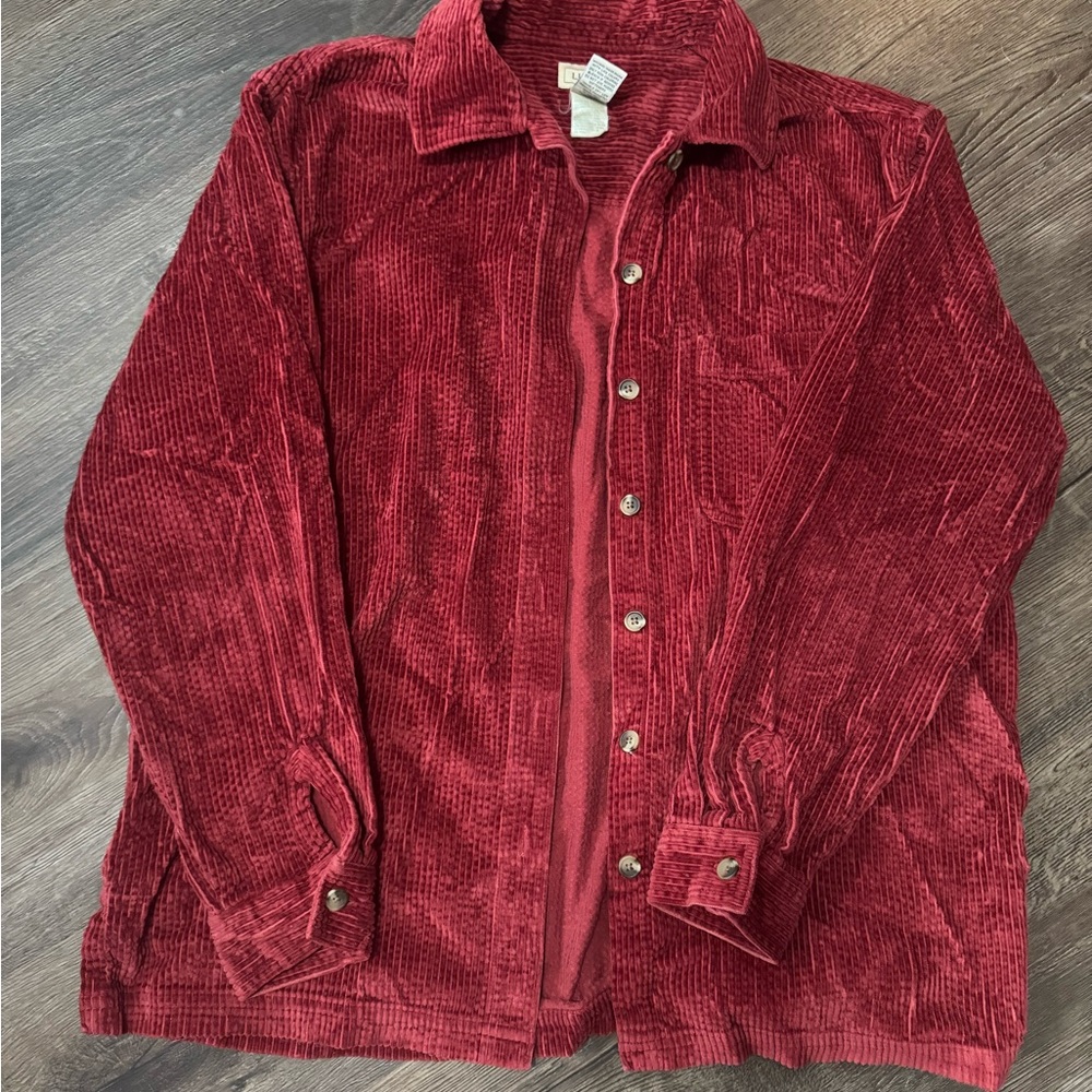 L.L. Bean Deep Red Corduroy Shirt